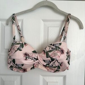 H&M blush pink floral bathing suit top